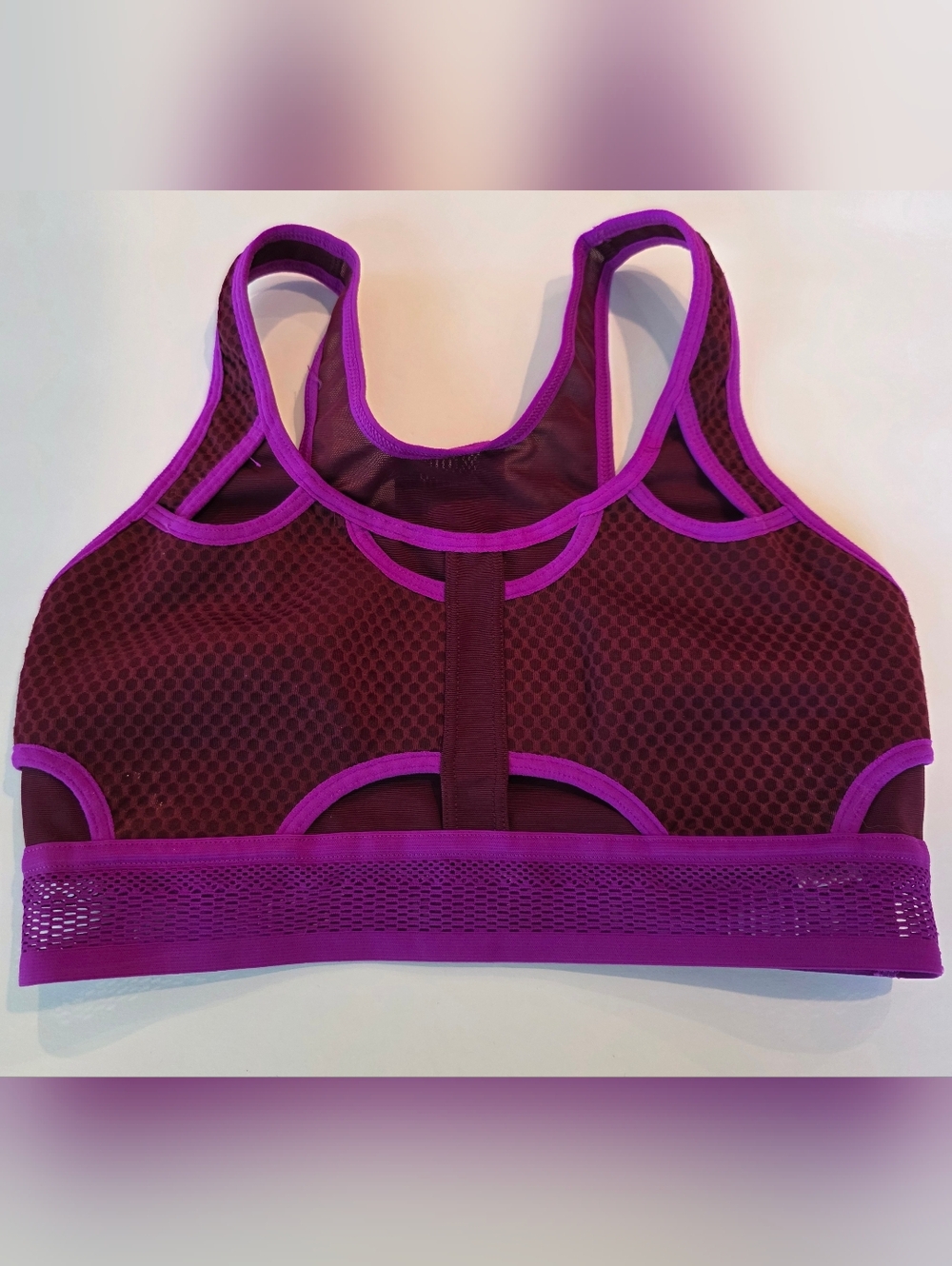 Nike Plum and Bright Purple Mesh Sports Bra